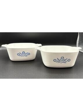 VTG Iconic Cornflower Blue Corning Ware Set Of 2 P-43-B 22 & 24oz